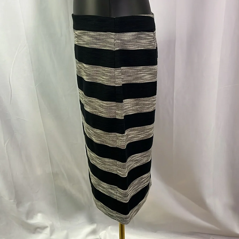 J. Crew Factory Black & Cream Striped Pencil Skirt